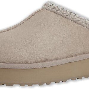 Women Fleece Lined Platform Slippers Suede Outdoor Anti-Slip Cozy Warm